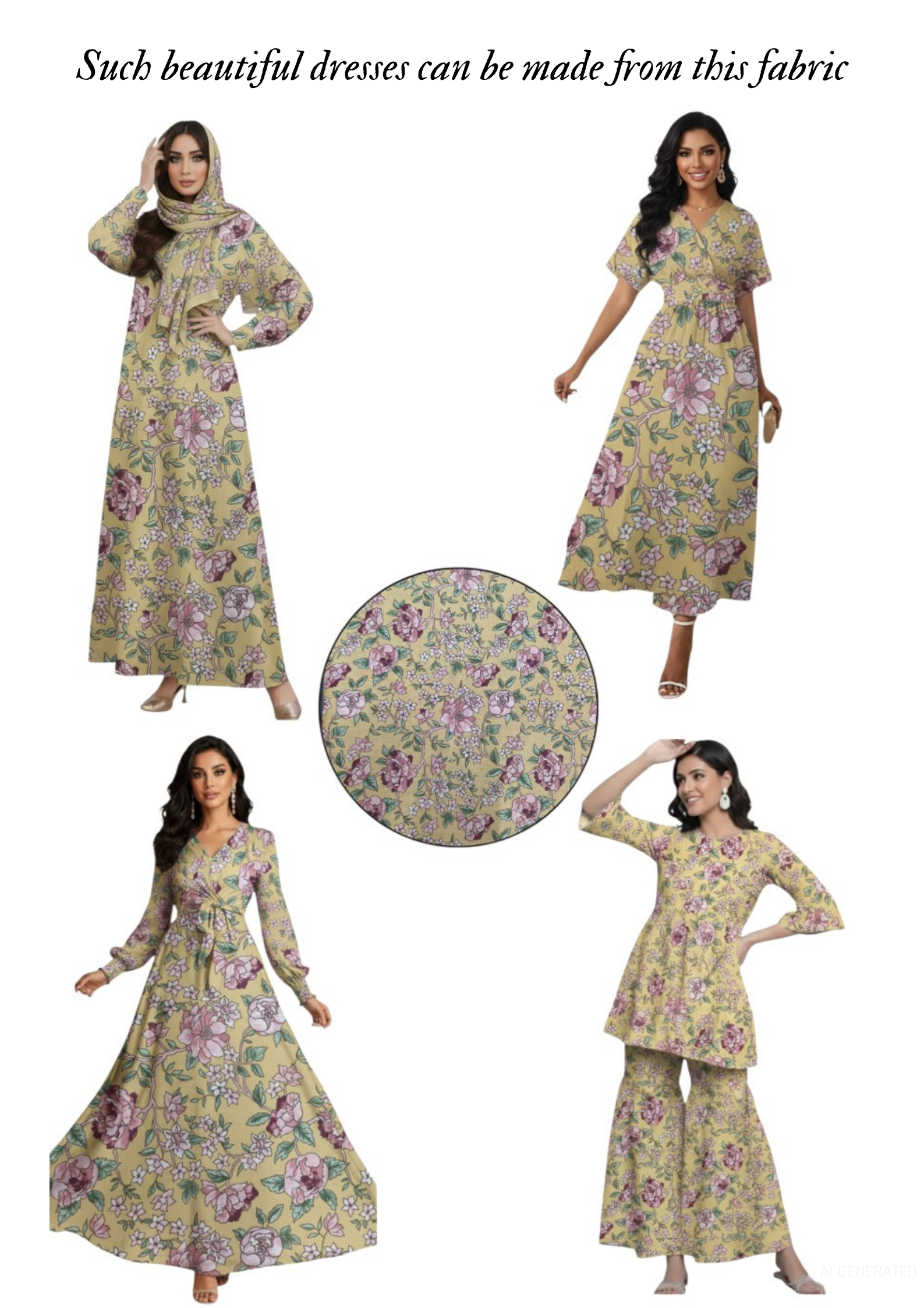 Elegant Floral Art Silk Fabric – Soft Printed Dress Material