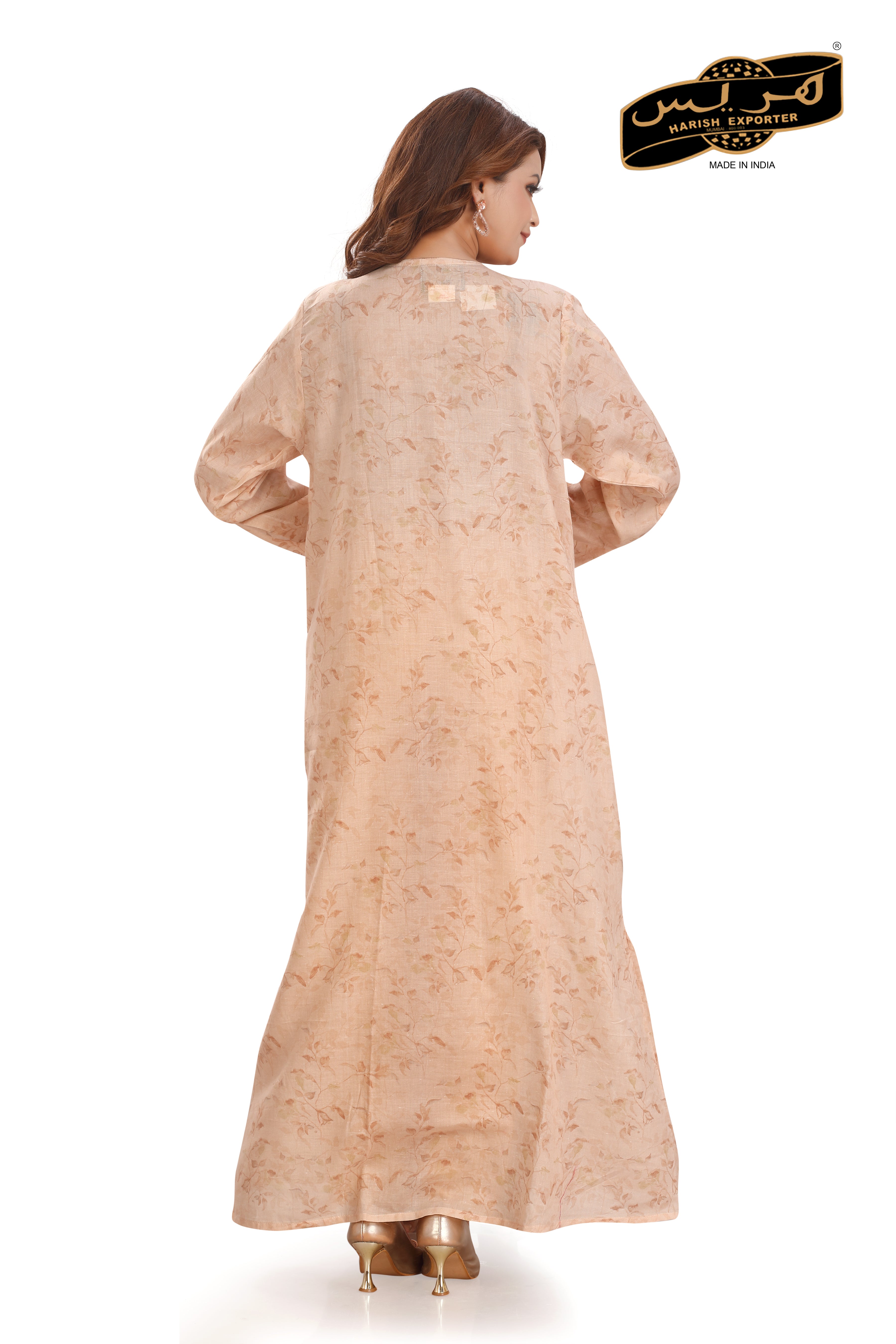 Beige Embroidered Cotton Kaftan - Elegant & Comfortable BK-MIXDP-CMB-01