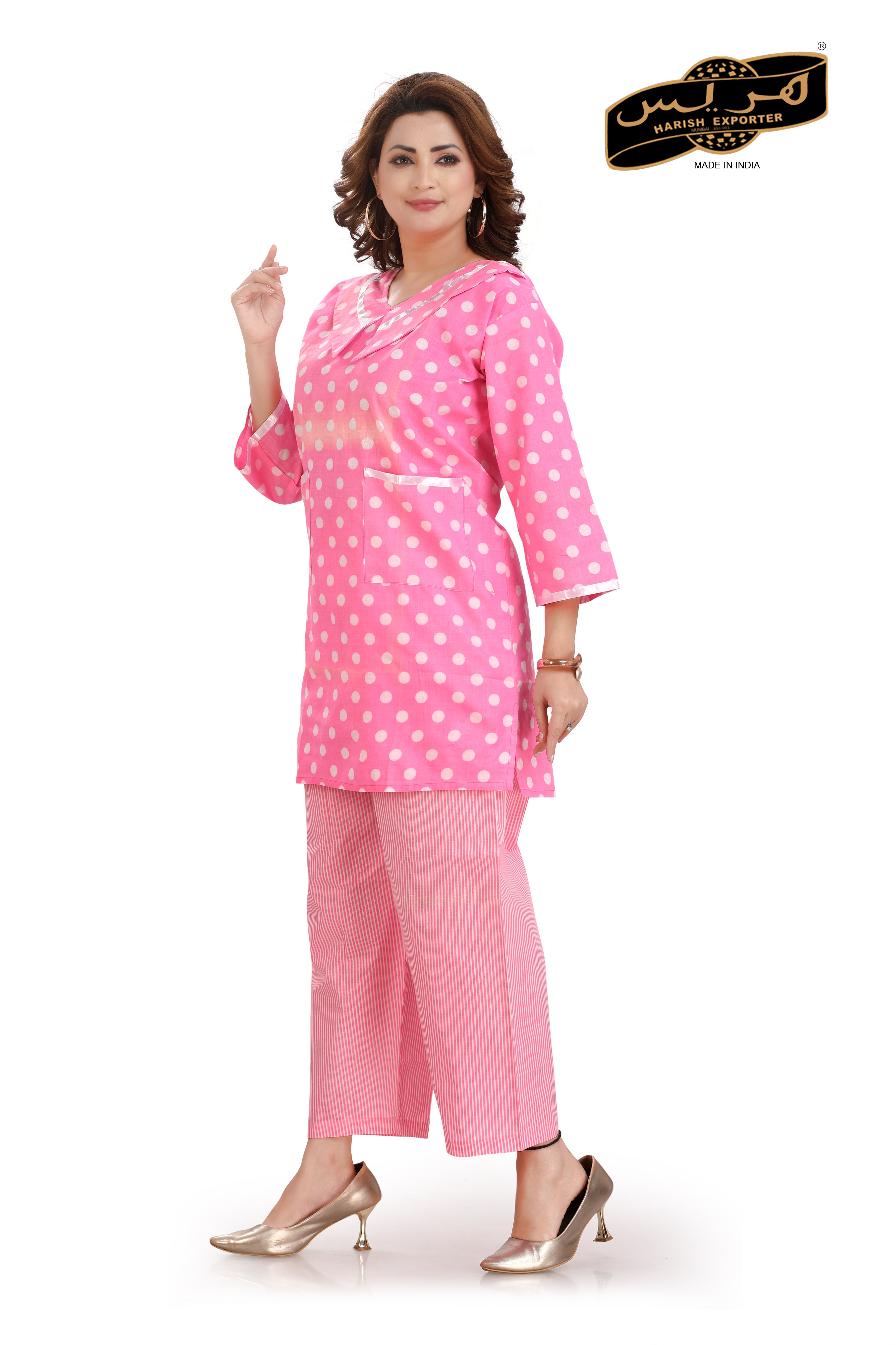 Cotton Pink Top & Pant Set - Stylish & Comfortable