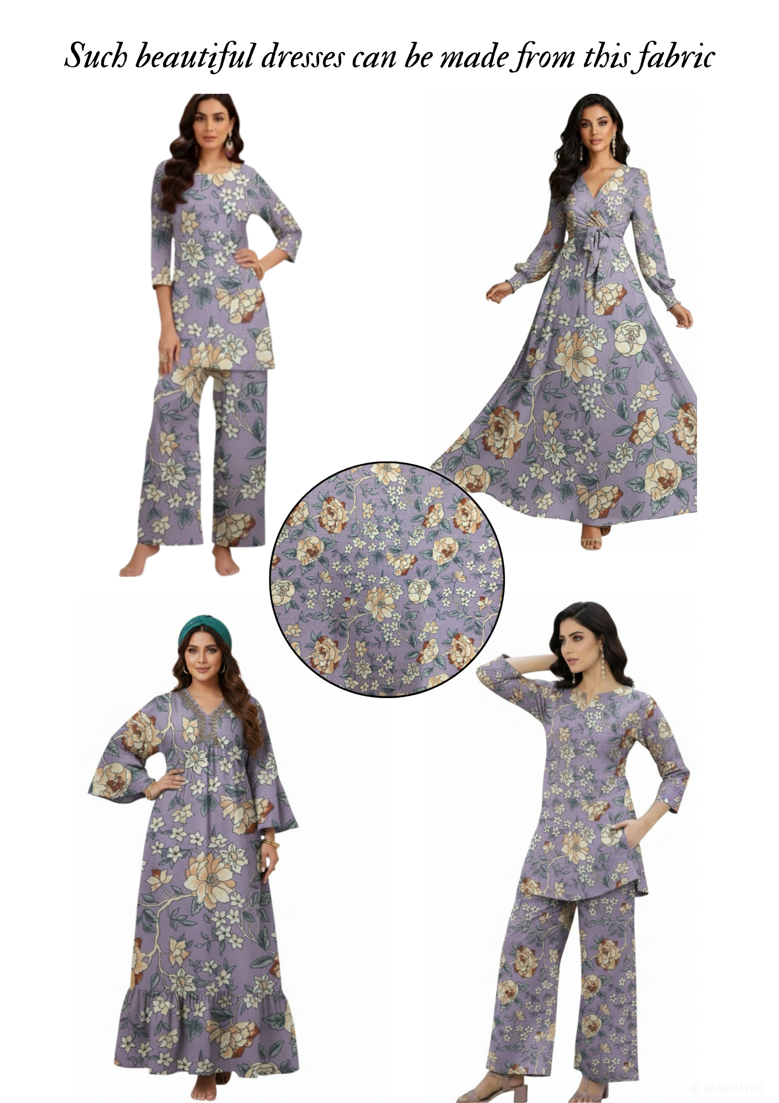 Elegant Floral Art Silk Fabric – Perfect for Dresses, Kurtis & Gowns