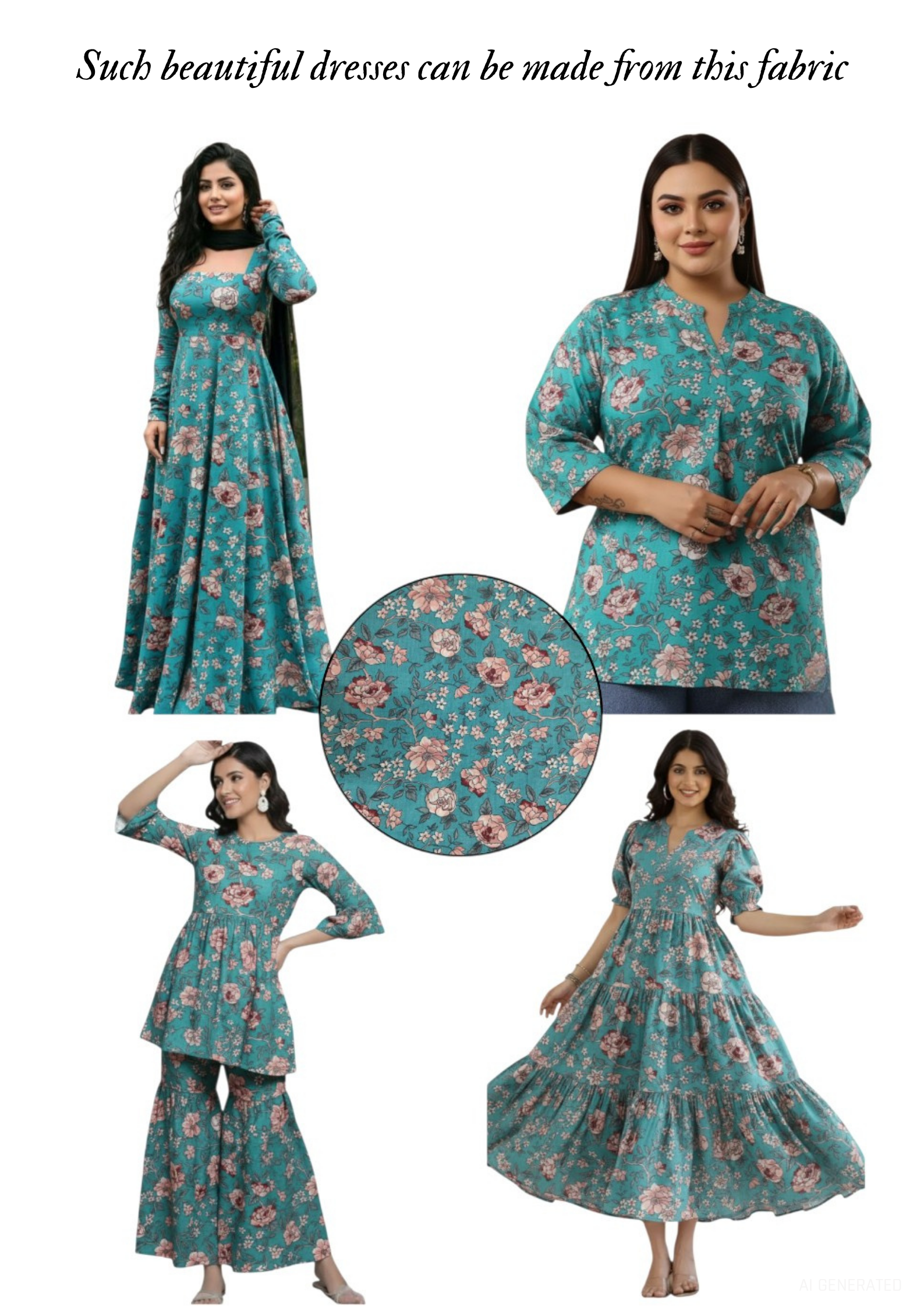 Elegant Floral Art Silk Printed Fabric – Perfect for Stylish Dresses and Kurtis