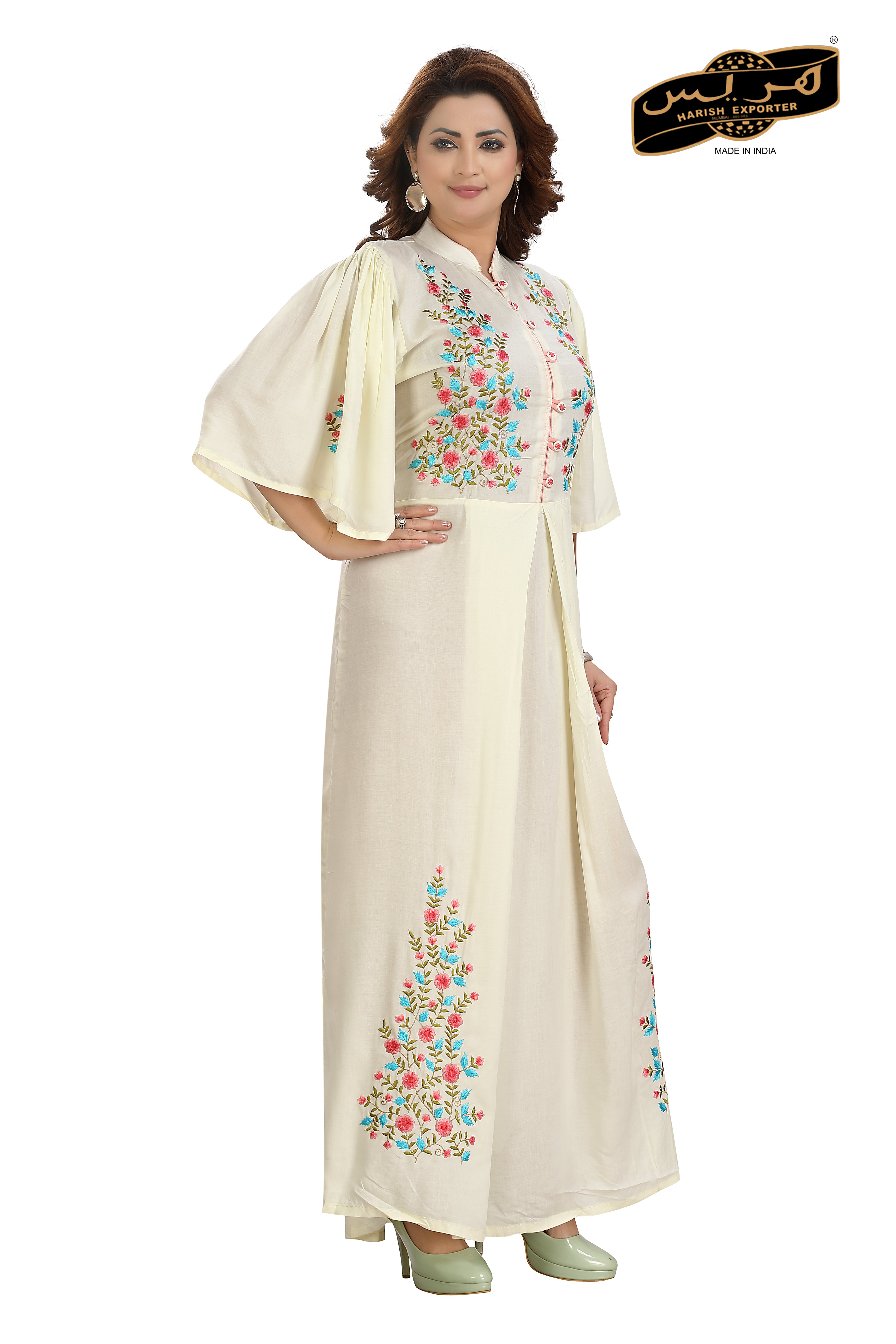Cream Cotton Maxi Dress - Elegant & Versatile FS268