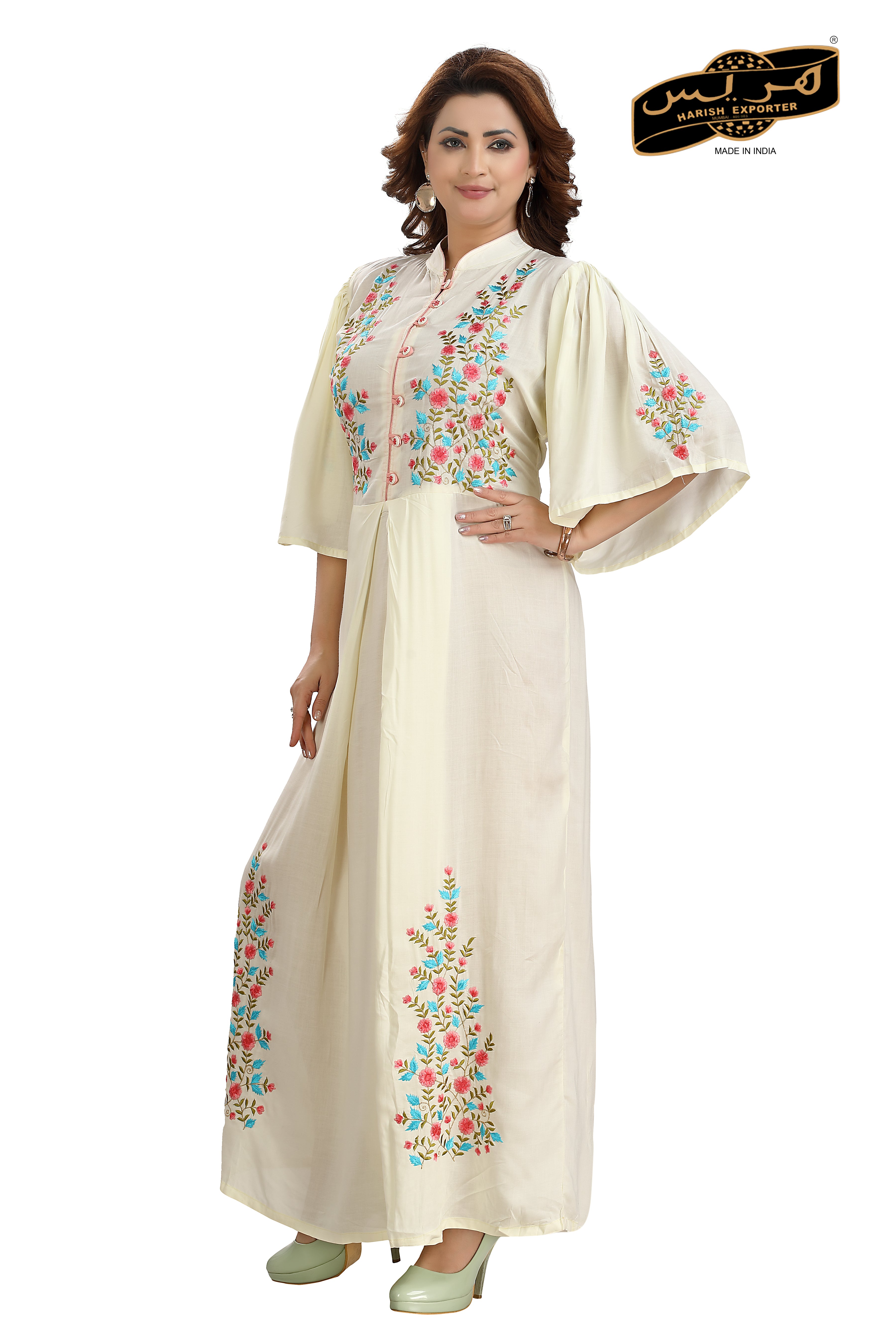 Cream Cotton Maxi Dress - Elegant & Versatile FS268