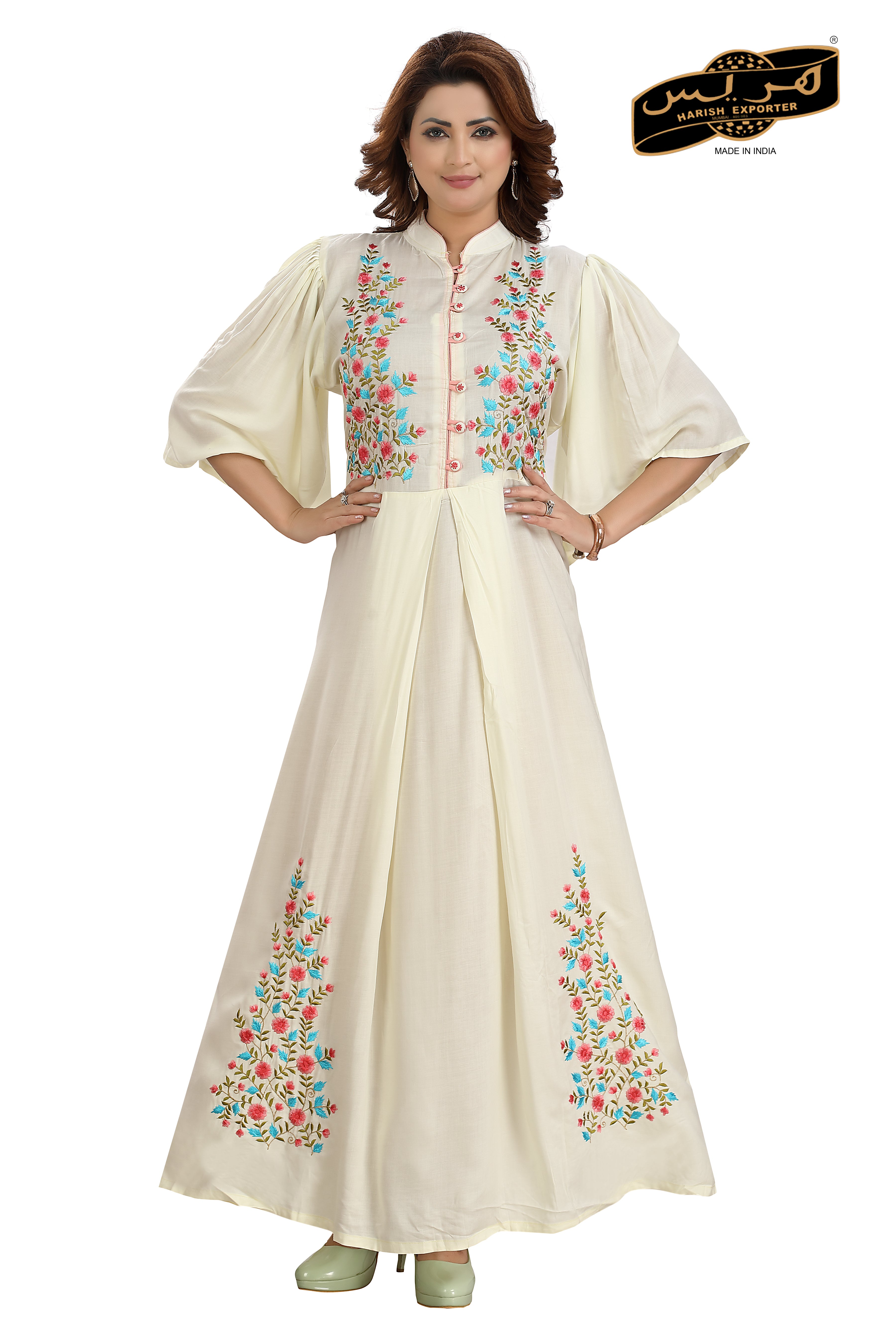 Cream Cotton Maxi Dress - Elegant & Versatile FS268