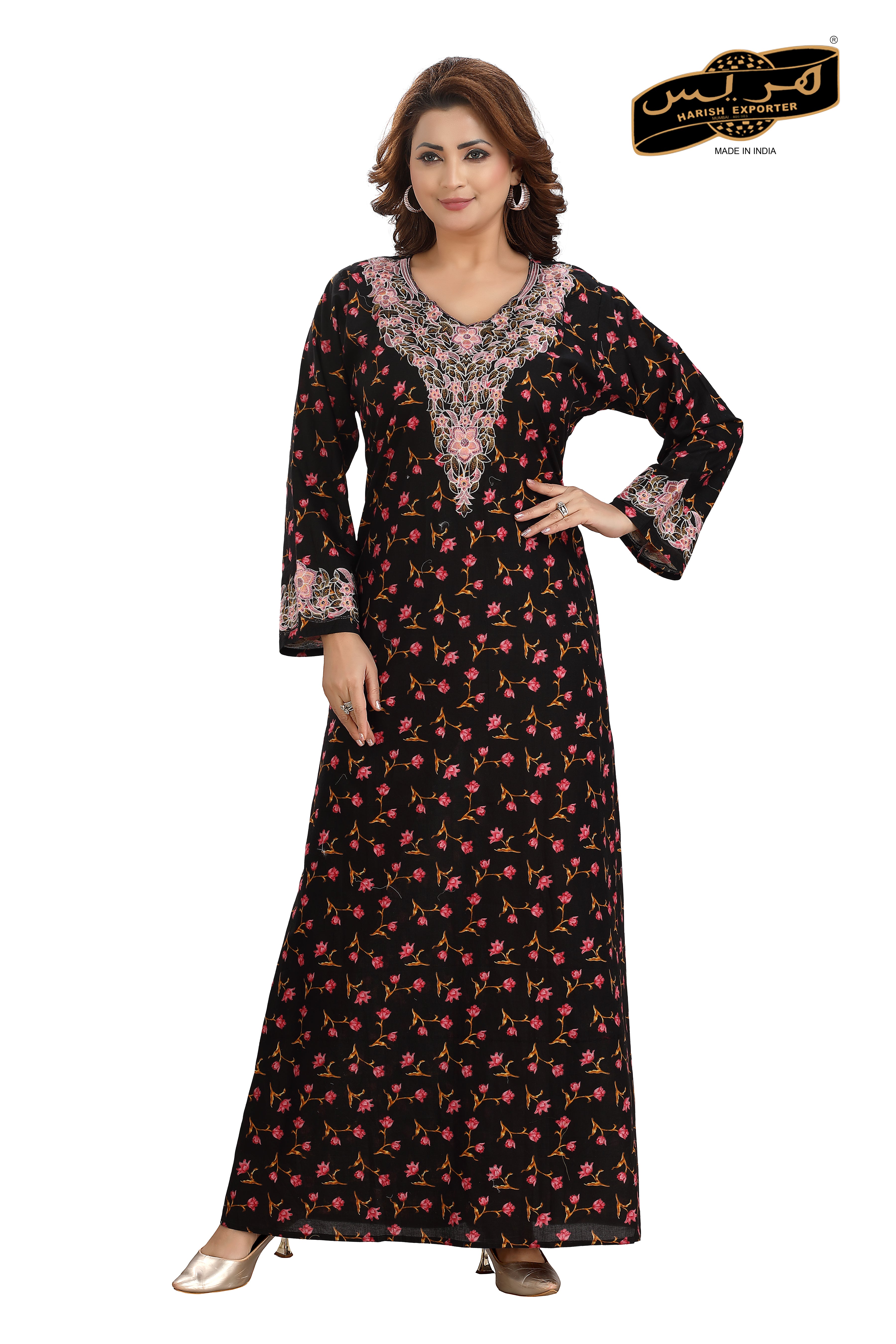Purple Cotton Printed Kaftan - Elegant & Comfortable JA-1683