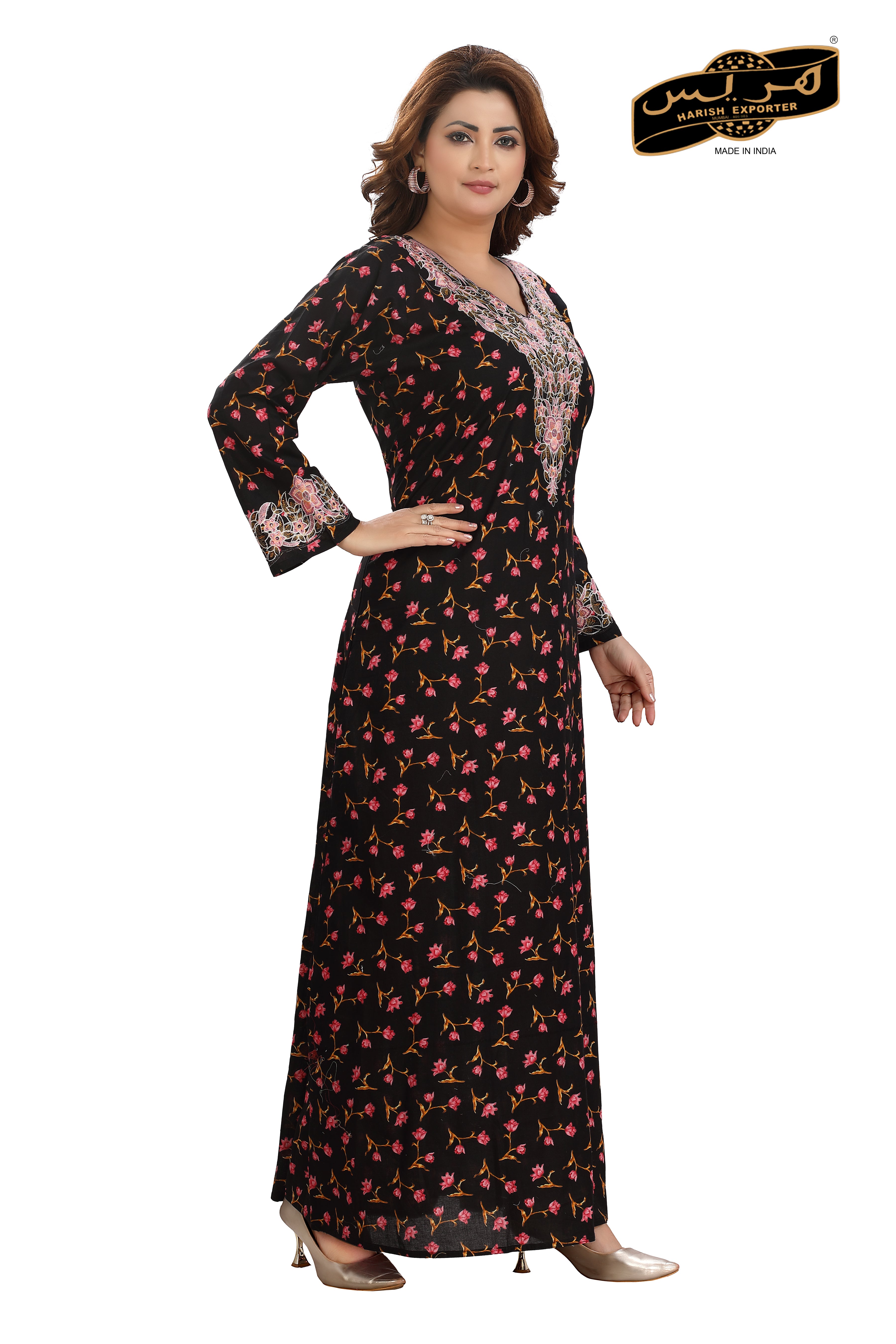 Purple Cotton Printed Kaftan - Elegant & Comfortable JA-1683