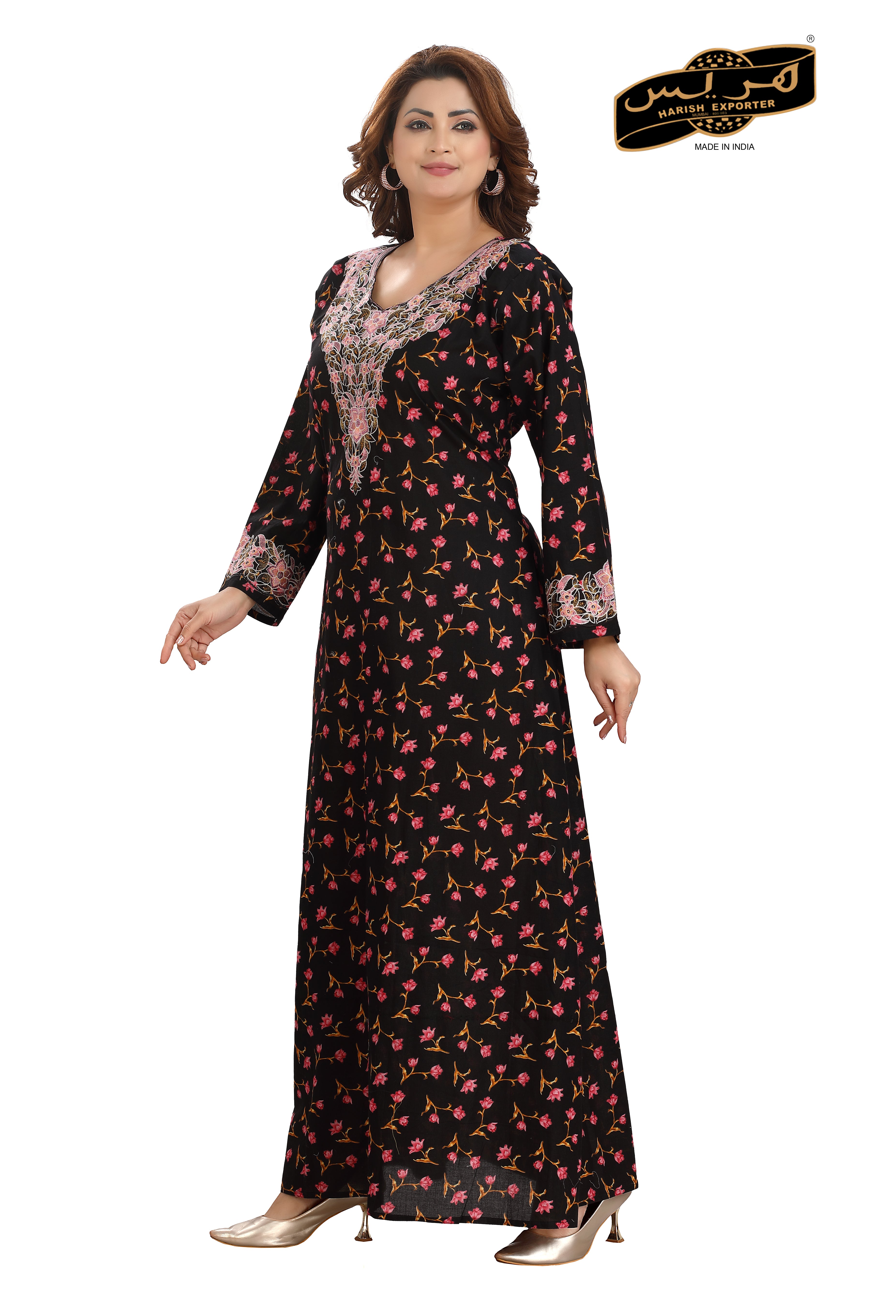 Purple Cotton Printed Kaftan - Elegant & Comfortable JA-1683