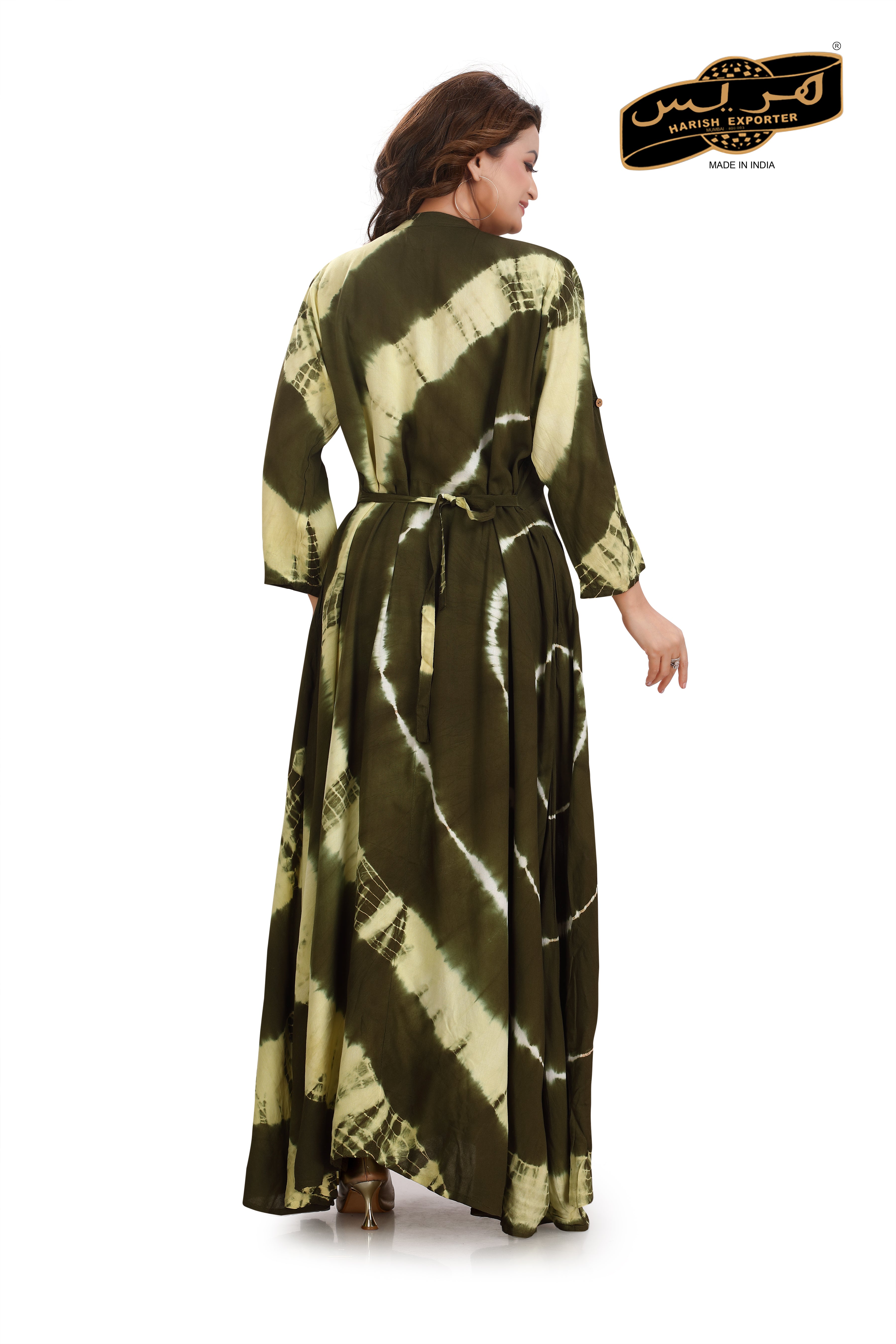 Elegant Tie & Dye Rayon Printed Gown with Dupatta MF_1240