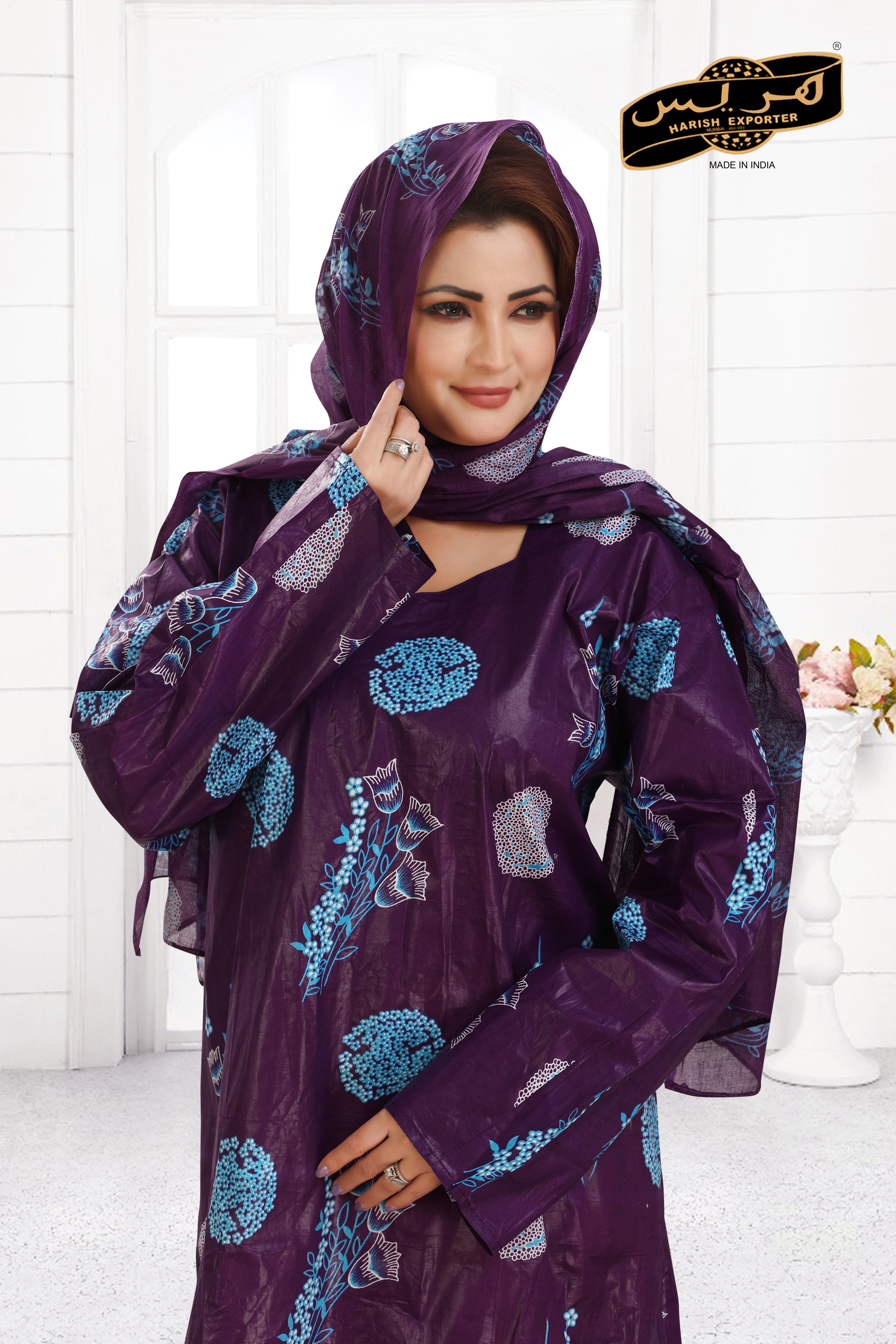 Festive Wear Purple Cotton Printed Kaftan - Stylish & Comfortable Kaftan-DP-01