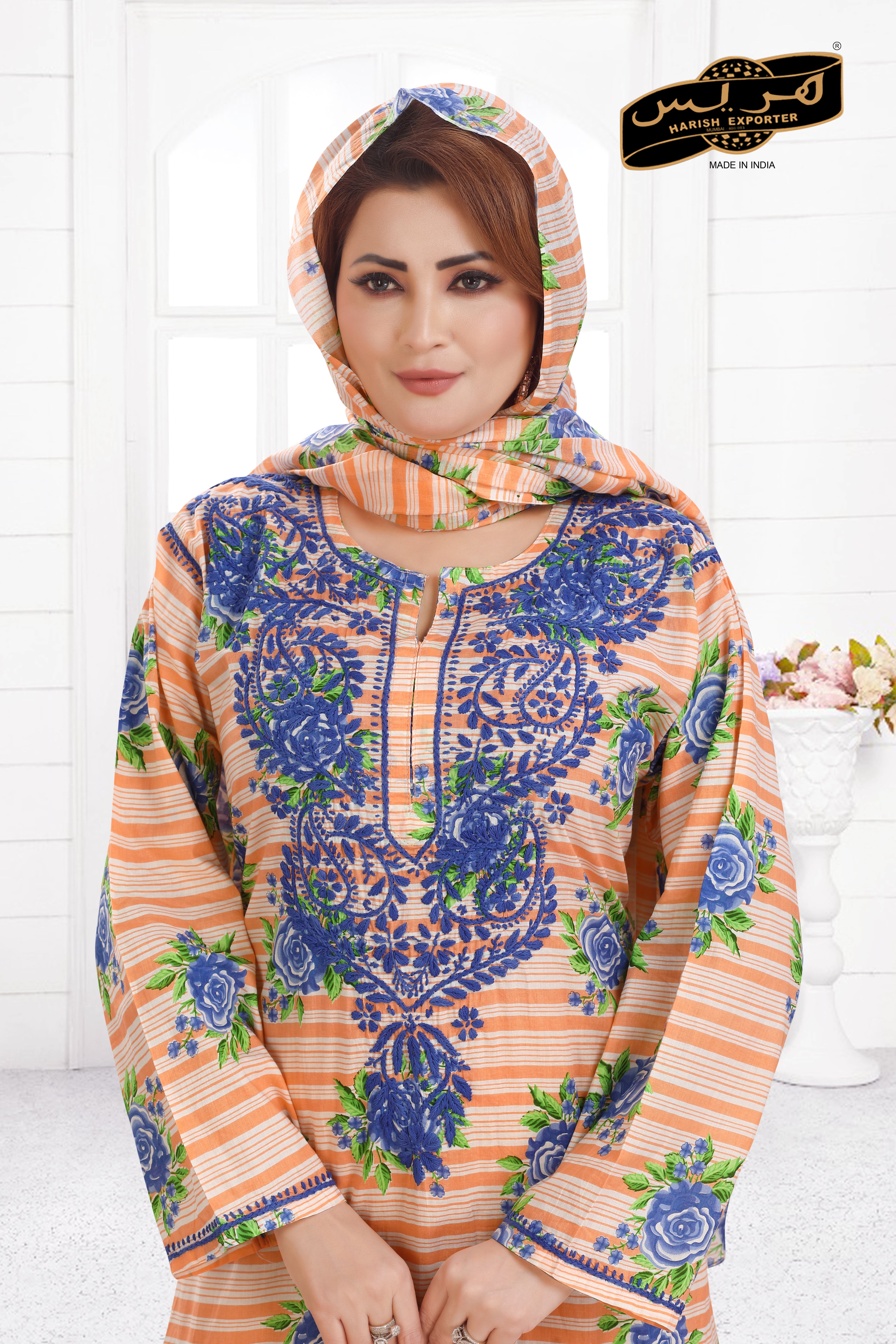 Peach Rayon Lucknowi Rayon Kaftan - Elegant & Comfortable