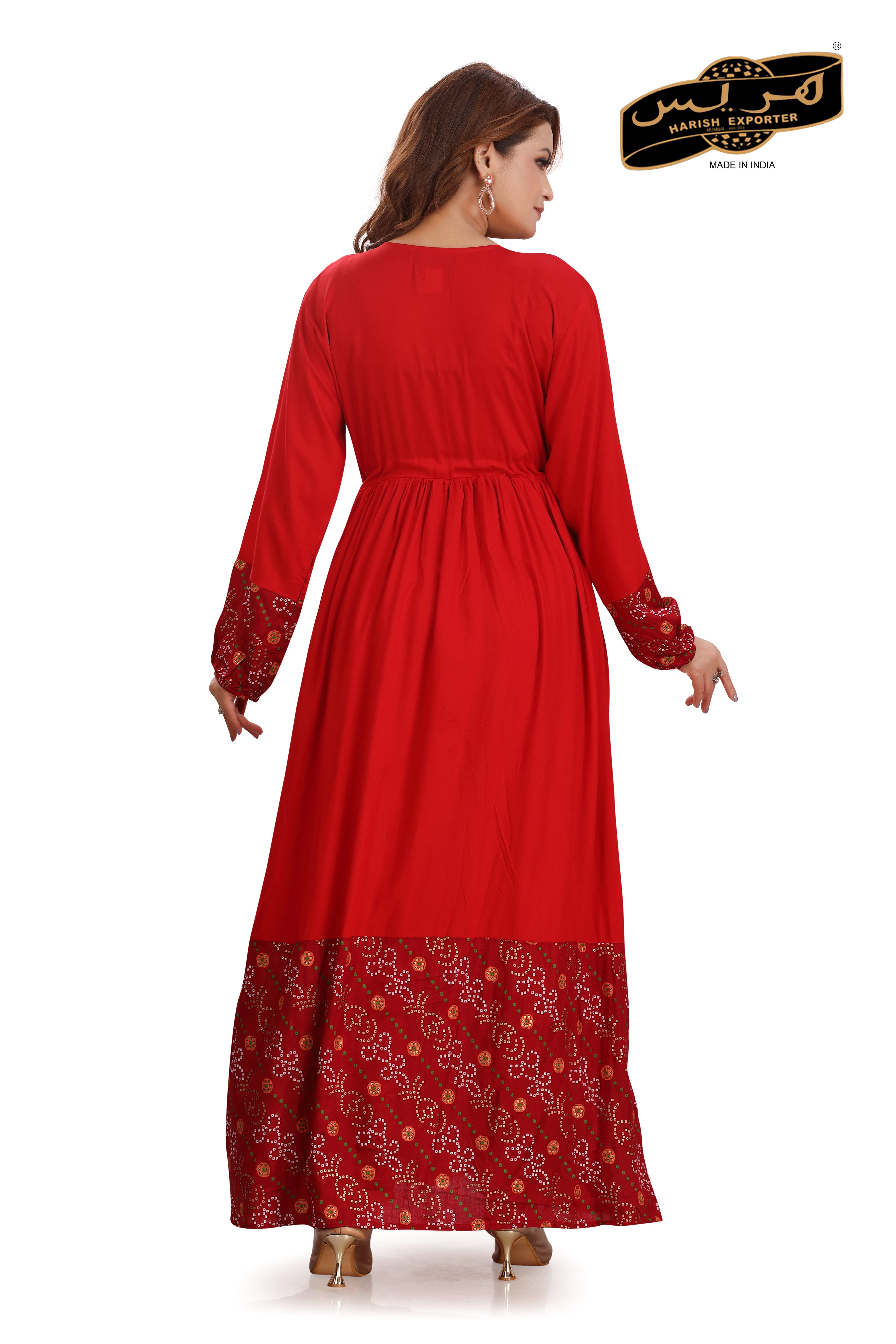 Red Long Rayon Kaftan - Stylish & Comfortable MC-01-DP-01