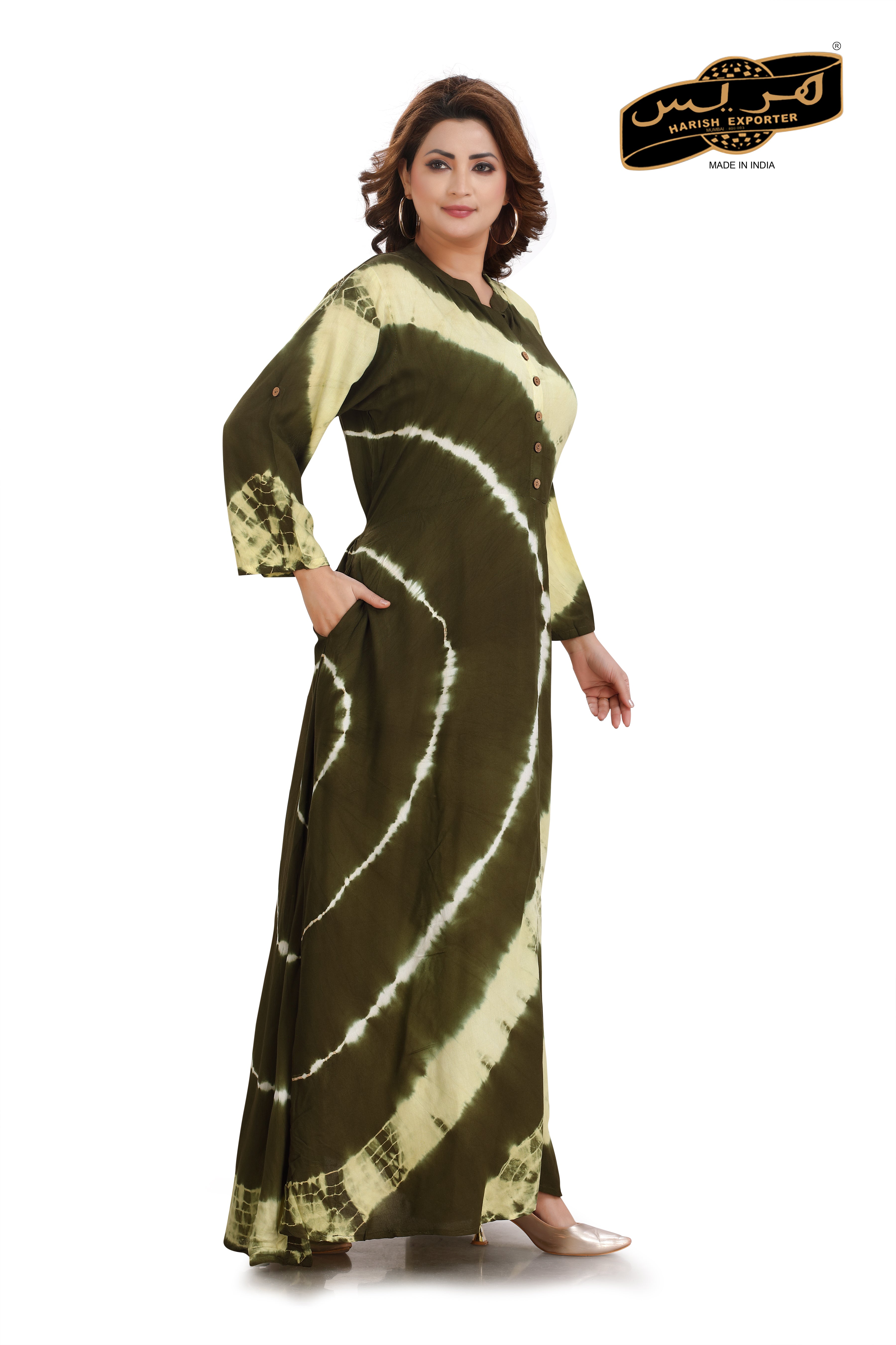 Elegant Tie & Dye Rayon Printed Gown with Dupatta MF_1240