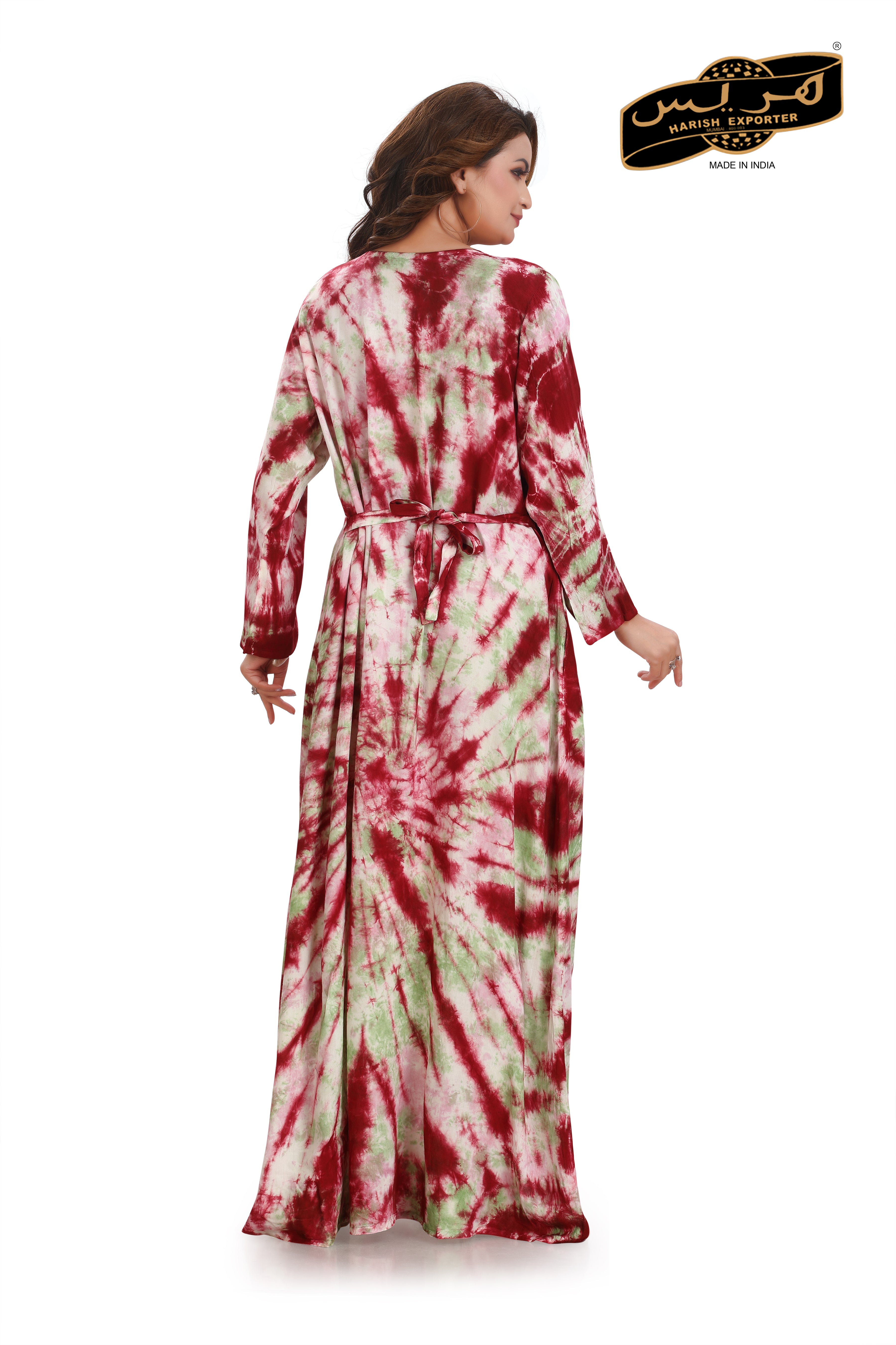 Trendy Tie-Dye Rayon Long Kaftan | Comfortable & Stylish MF-DP-01