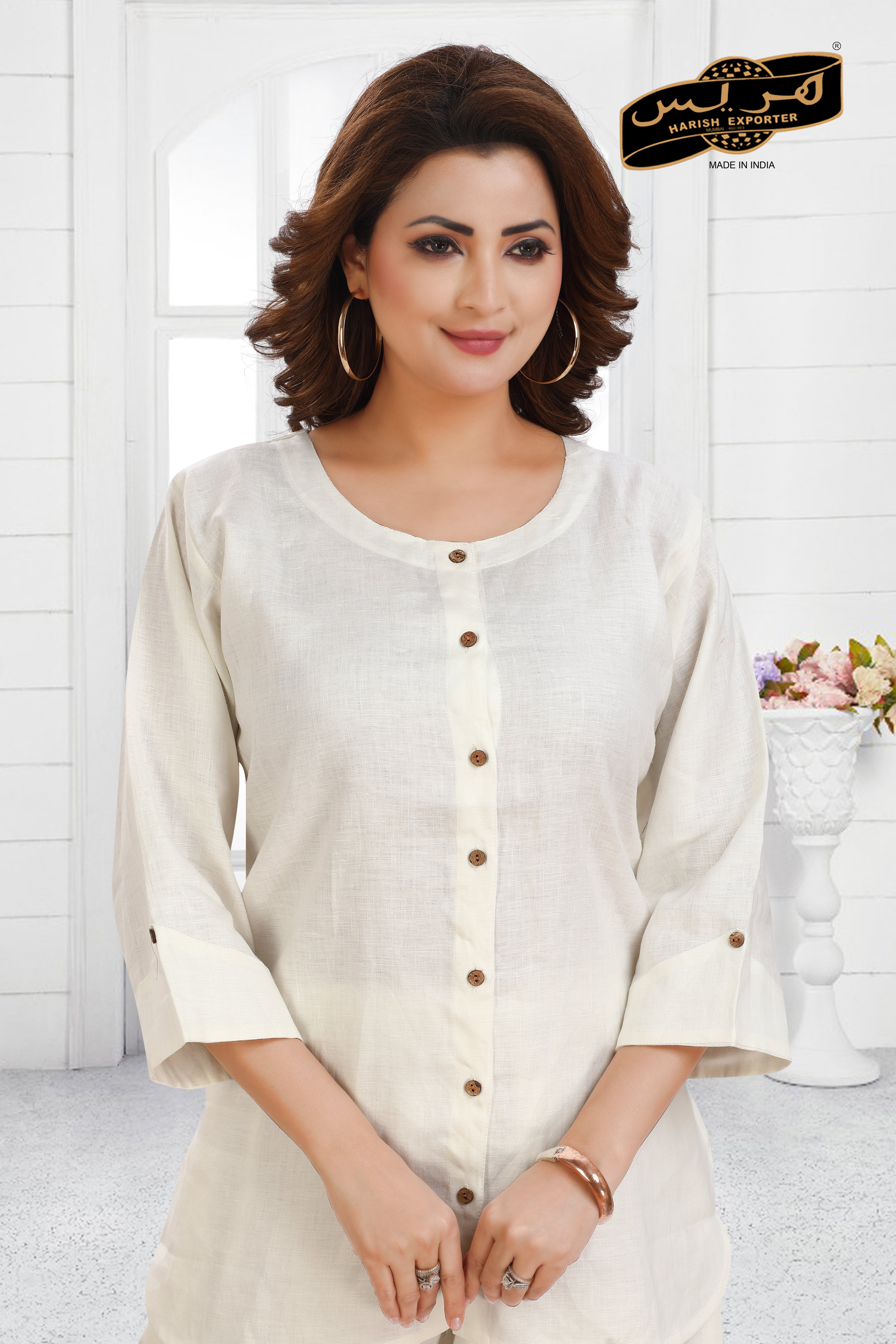 Cotton White Co-Ord Set - Stylish & Comfortable PS-FRONT