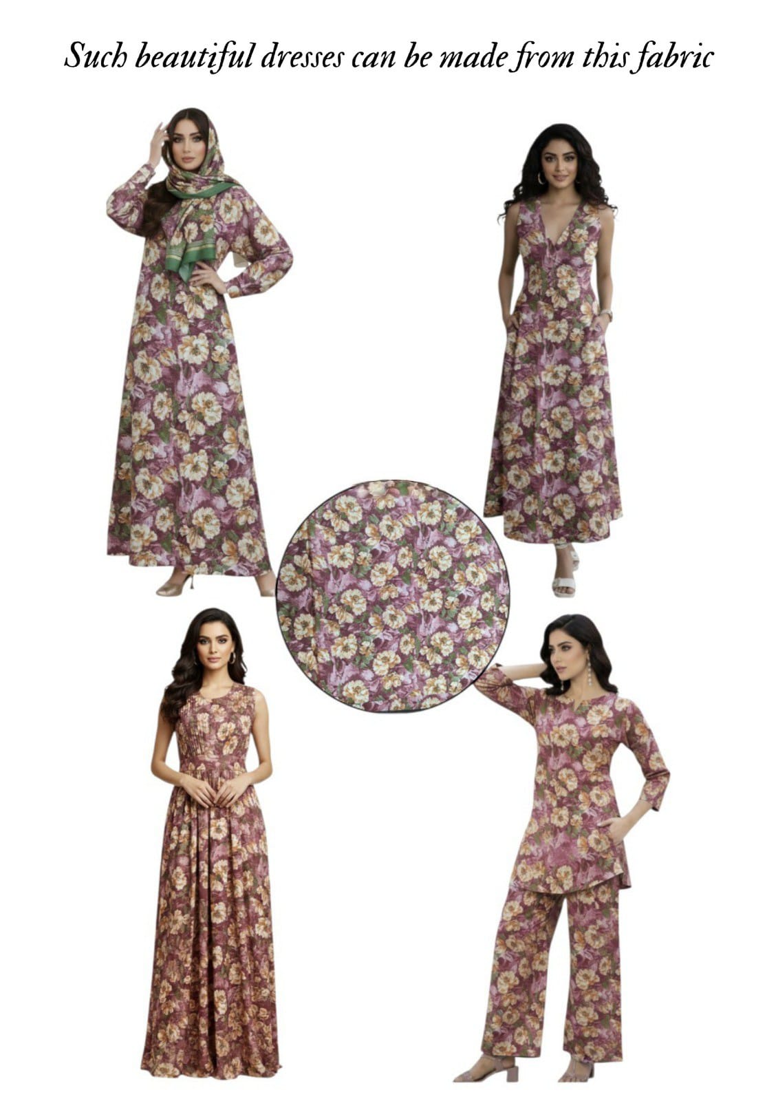 Premium Floral Art Silk Printed Fabric – Perfect for Elegant Dresses and Kurtis