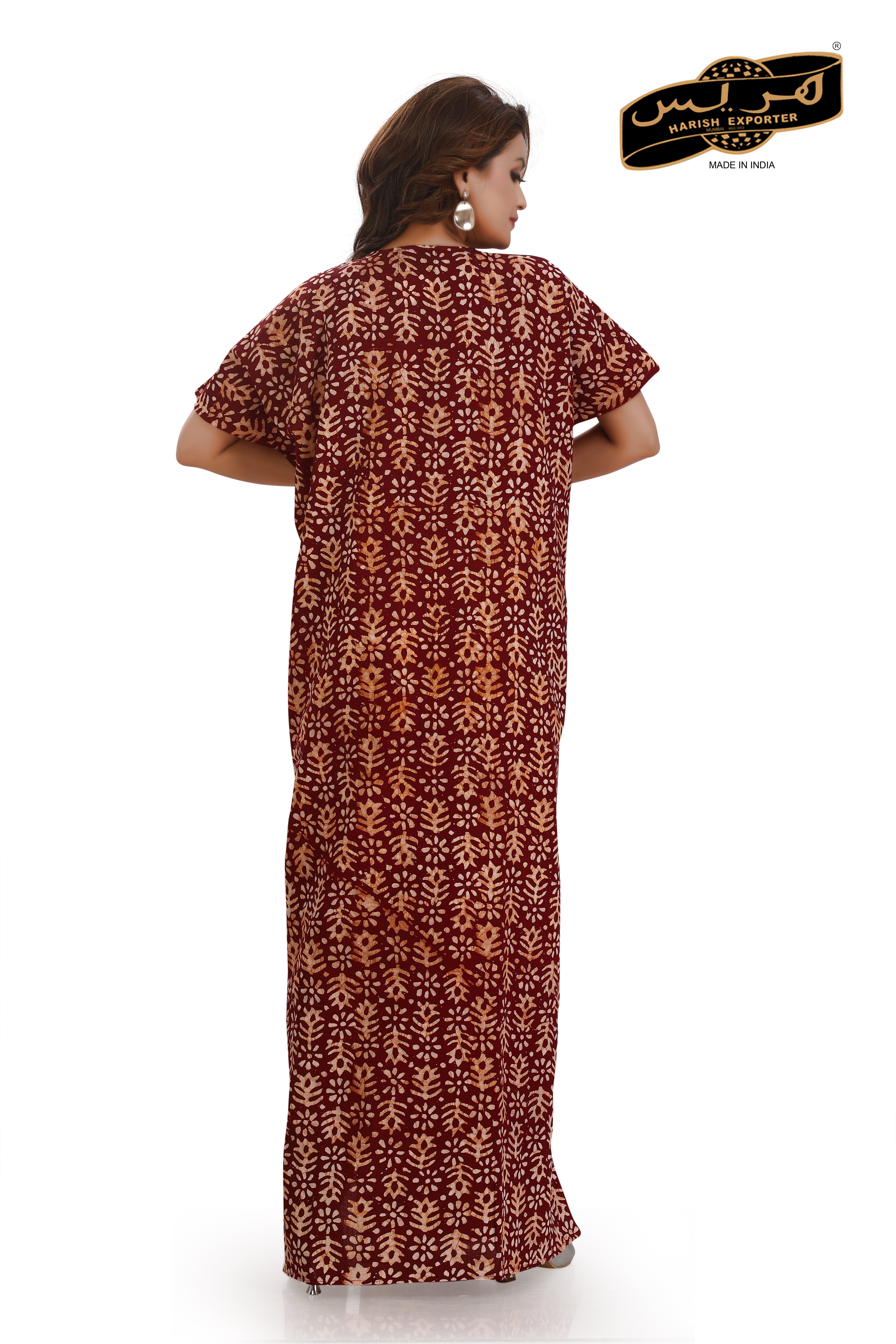 Red Rayon Printed Kaftan - Vibrant & Stylish