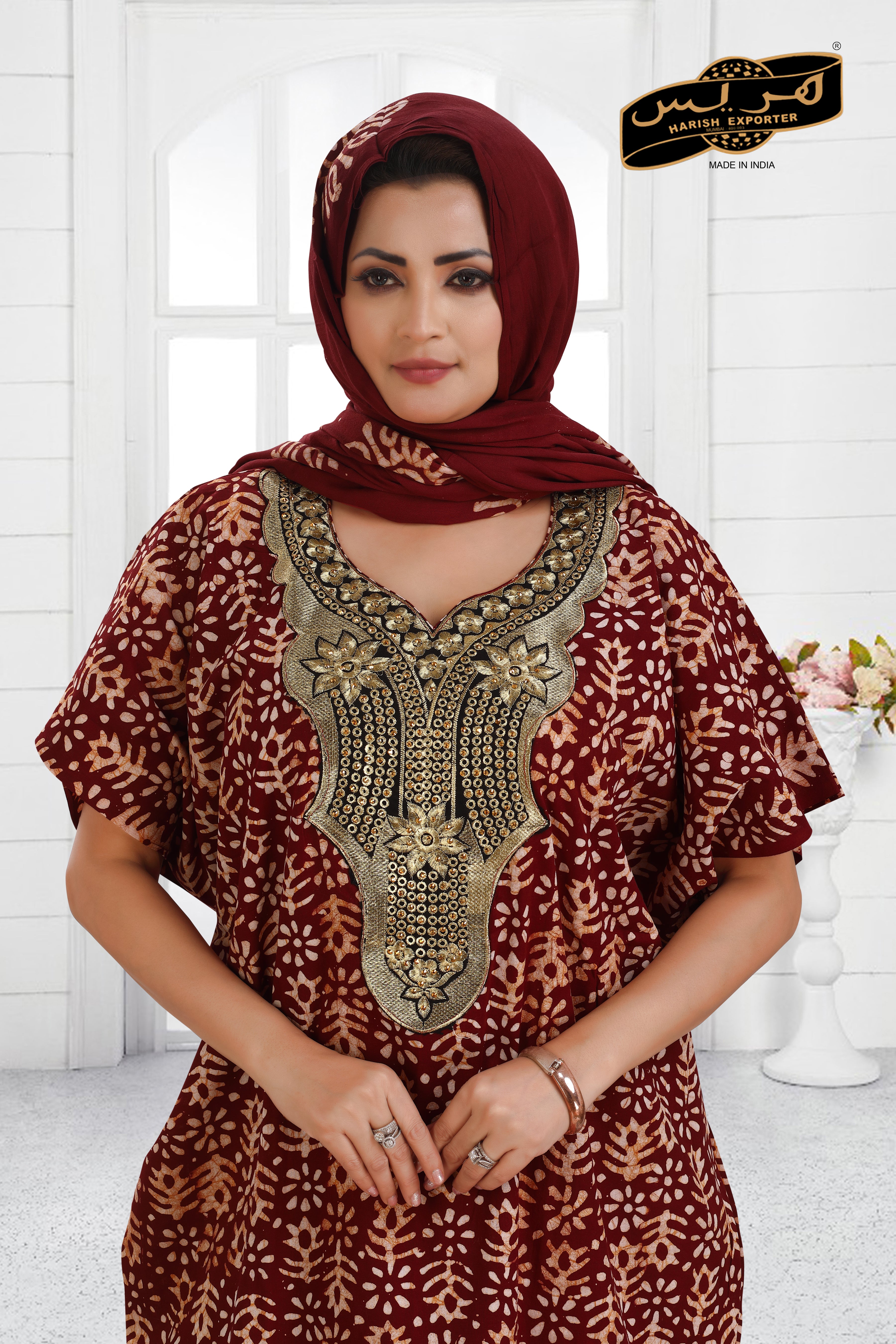 Red Rayon Printed Kaftan - Vibrant & Stylish