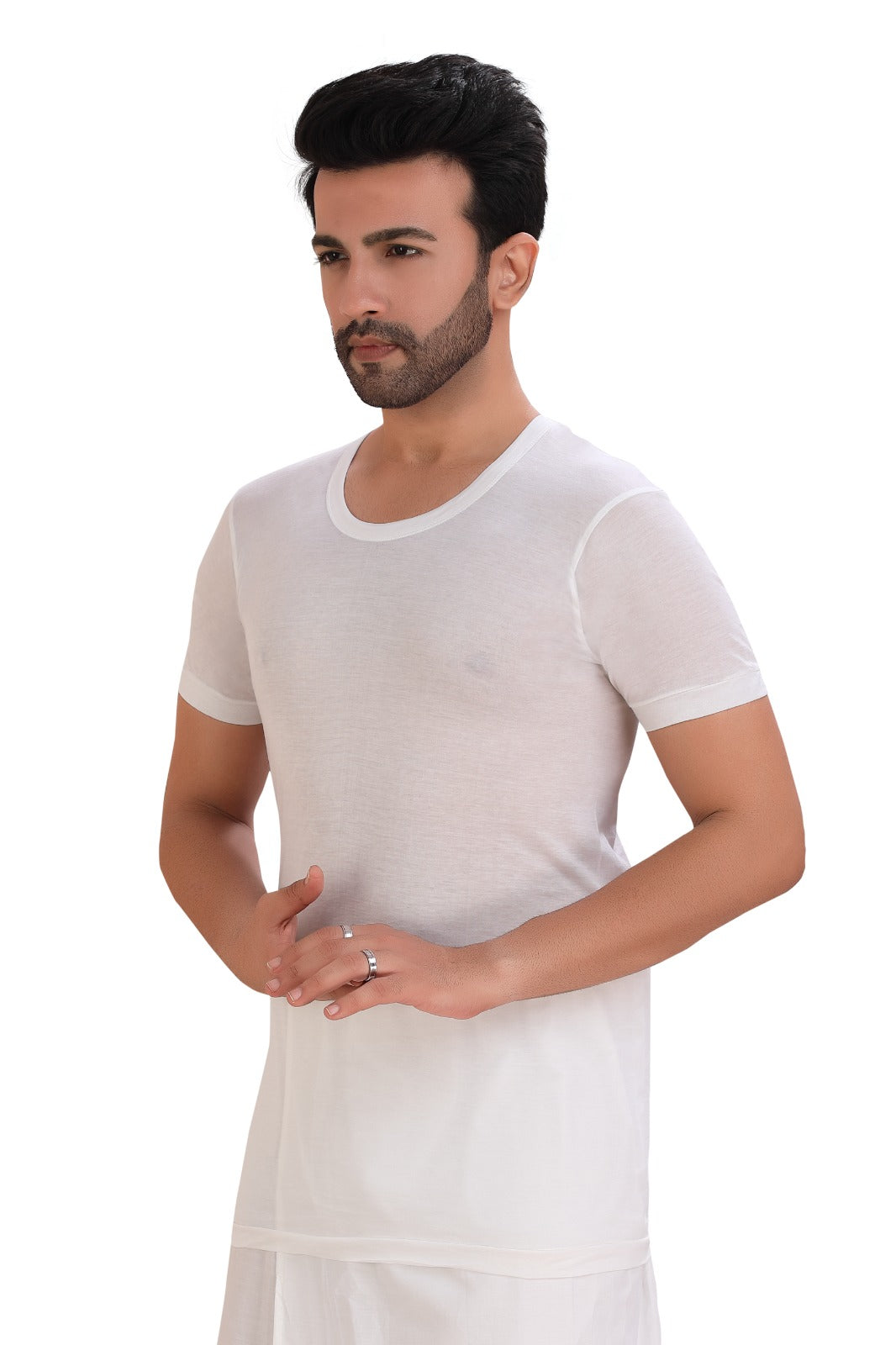 Harish R.N.S Platinum Transparent Half-Sleeve Baniyan / Ganji / Fanilat for Men – Lightweight & Breathable Cotton Innerwear