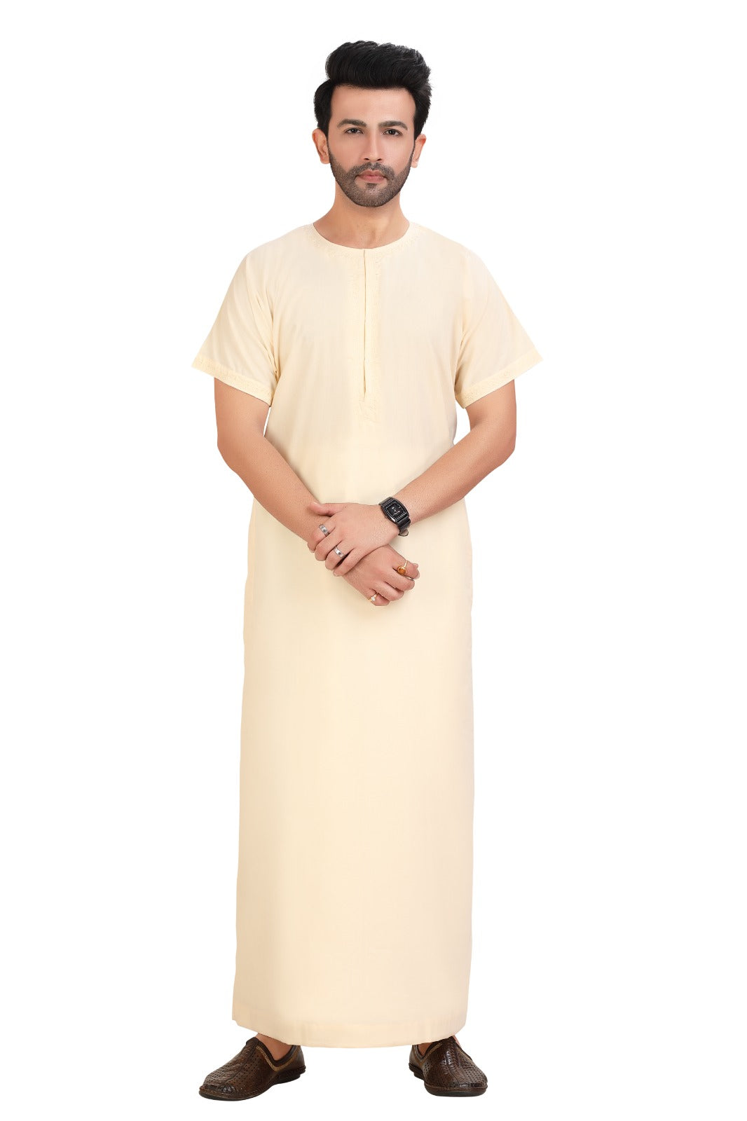 Men’s Kandora / Men’s Jabba Beige – Premium Polyester-Viscose RMG Traditional Wear for Men