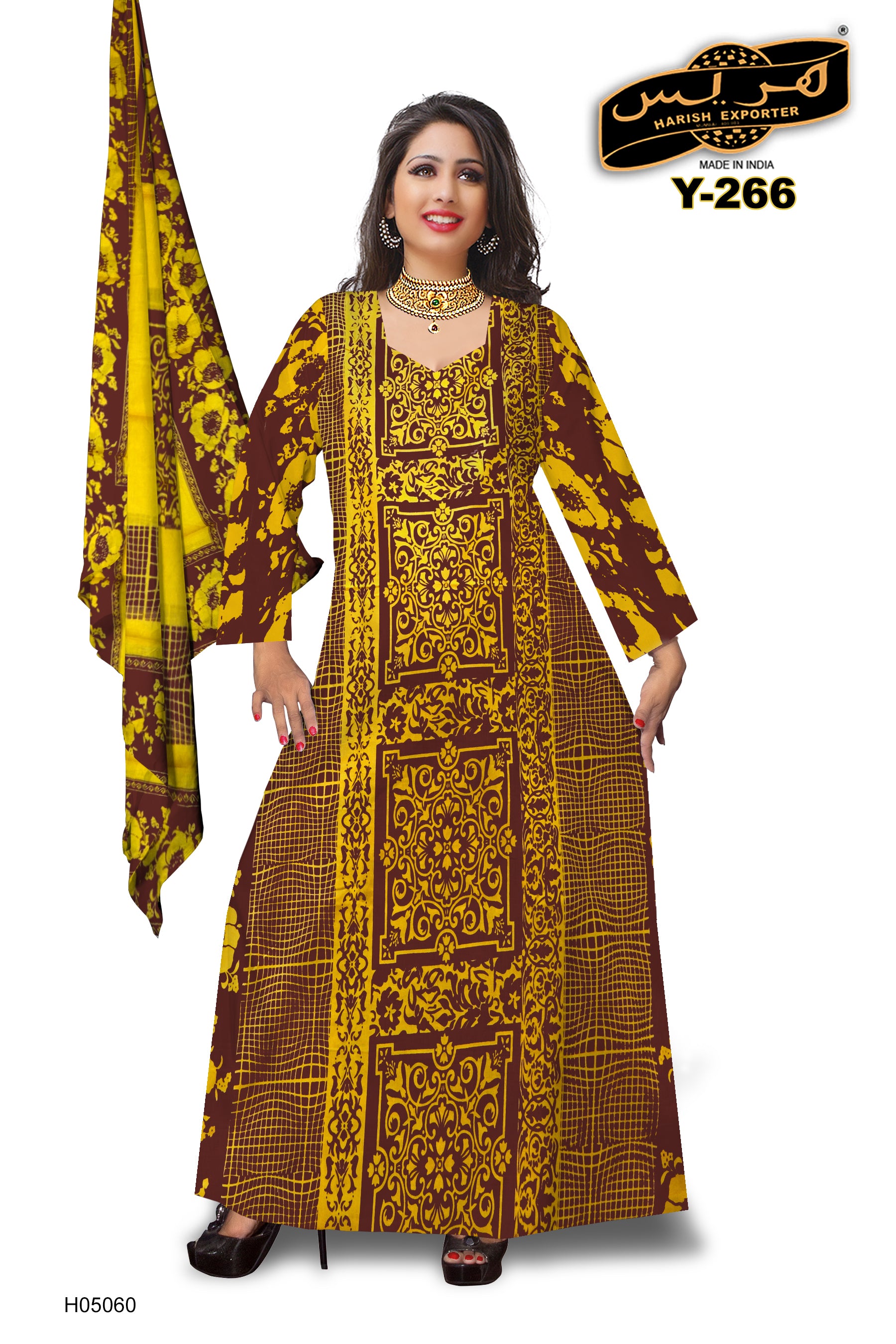 Cotton Golden Maxi Dress – Luxe & Glamorous Y-266-H05060