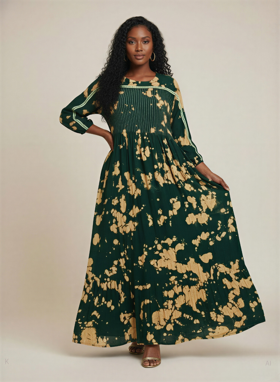 Deep Green Rayon Kaftan MF-2468 DP