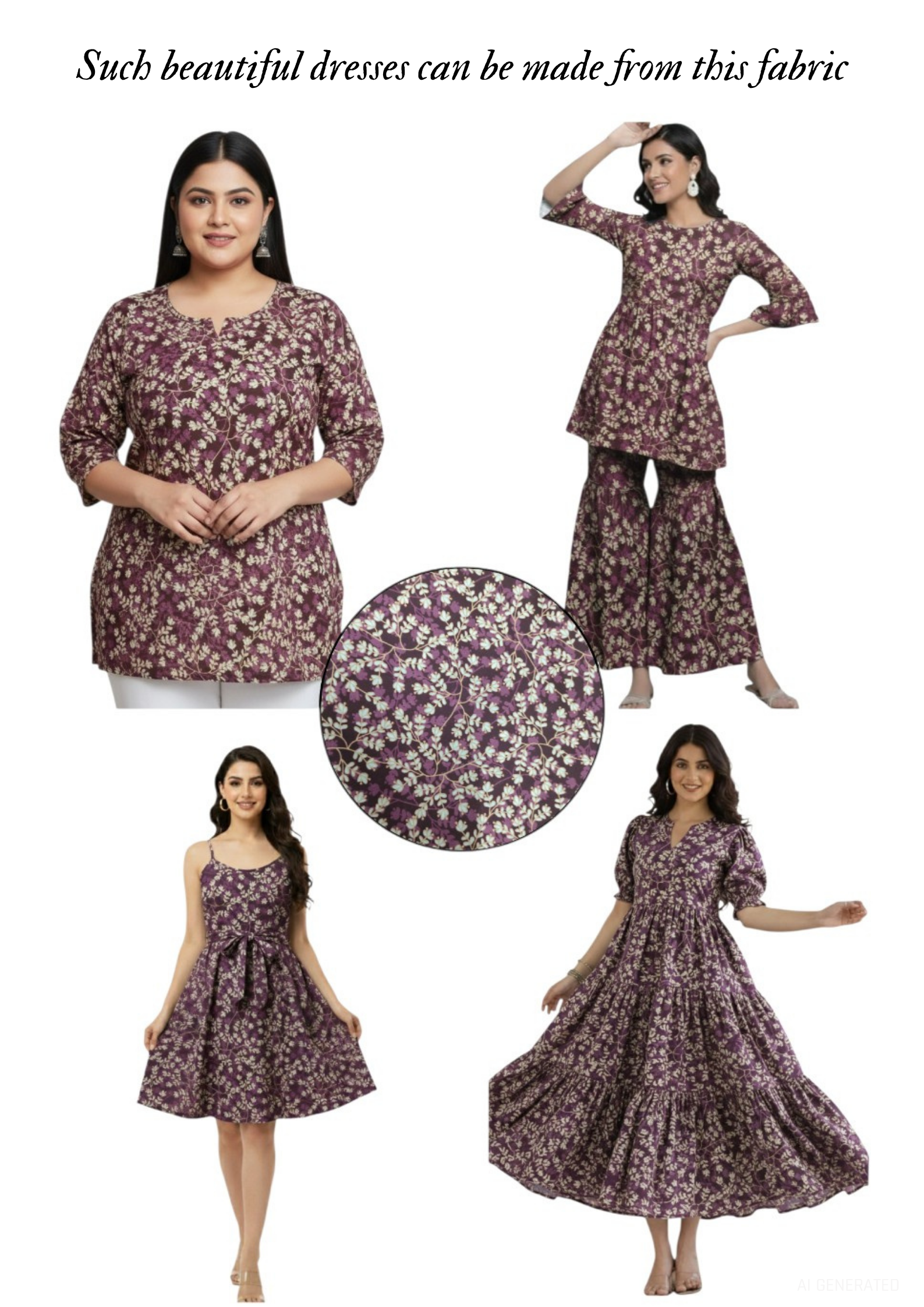 Graceful Floral Art Silk Fabric